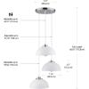 imageGLOBE Electric 61094 3Light Cascading Pendant Light Chrome Accents White ShadesWhite  Chrome