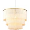imageGLOBE Electric 61094 3Light Cascading Pendant Light Chrome Accents White ShadesWhite  Fringe