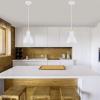 imageGLOBE Electric 61094 3Light Cascading Pendant Light Chrome Accents White ShadesWhite  Wood Grain