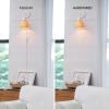 imageGLOBE Electric 65000052 Novogratz x 1Light Wall Sconce Matte Brass Finish Rattan Shade OnOff Pull Chain Switch Wall Lighting Kitchen Sconces Wall Lights for Living Room Home DcorBriar White