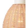imageGLOBE Electric 65000052 Novogratz x 1Light Wall Sconce Matte Brass Finish Rattan Shade OnOff Pull Chain Switch Wall Lighting Kitchen Sconces Wall Lights for Living Room Home DcorBriar White