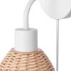 imageGLOBE Electric 65000052 Novogratz x 1Light Wall Sconce Matte Brass Finish Rattan Shade OnOff Pull Chain Switch Wall Lighting Kitchen Sconces Wall Lights for Living Room Home DcorBriar White