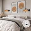 imageGLOBE Electric 65000052 Novogratz x 1Light Wall Sconce Matte Brass Finish Rattan Shade OnOff Pull Chain Switch Wall Lighting Kitchen Sconces Wall Lights for Living Room Home DcorBrittany
