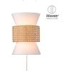 imageGLOBE Electric 65000052 Novogratz x 1Light Wall Sconce Matte Brass Finish Rattan Shade OnOff Pull Chain Switch Wall Lighting Kitchen Sconces Wall Lights for Living Room Home DcorAyla