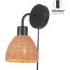 imageGLOBE Electric 65000052 Novogratz x 1Light Wall Sconce Matte Brass Finish Rattan Shade OnOff Pull Chain Switch Wall Lighting Kitchen Sconces Wall Lights for Living Room Home DcorBriar Black