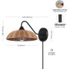 imageGLOBE Electric 65000052 Novogratz x 1Light Wall Sconce Matte Brass Finish Rattan Shade OnOff Pull Chain Switch Wall Lighting Kitchen Sconces Wall Lights for Living Room Home DcorBrittany