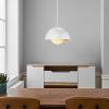 imageGLOBE Electric 65826 Hazel 1Light Pendant Lighting Matte Brass Bulb Not IncludedAmelia White