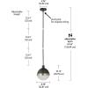 imageGLOBE Electric 65826 Hazel 1Light Pendant Lighting Matte Brass Bulb Not IncludedBari
