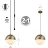 imageGLOBE Electric 65826 Hazel 1Light Pendant Lighting Matte Brass Bulb Not IncludedYork
