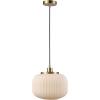 imageGLOBE Electric 65842 1Light Pendant Lighting Matte Brass Frosted Ribbed Glass Shade