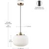 imageGLOBE Electric 65842 1Light Pendant Lighting Matte Brass Frosted Ribbed Glass Shade