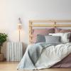 imageGLOBE Electric Cleo 1Light Plugin or Hardwire Wall Sconce Blush Pink Matte Brass Accents Black Cloth Cord Bulb Not Included