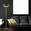 imageGLOBE Electric Novogratz x Harrington 65quot Floor Lamp 2Tone Faux Wood Base White Fabric Shade Socket Rotary Switch 67225Dark Gray