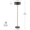 imageGLOBE Electric Novogratz x Harrington 65quot Floor Lamp 2Tone Faux Wood Base White Fabric Shade Socket Rotary Switch 67225Dark Gray
