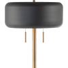 imageGLOBE Electric Novogratz x Harrington 65quot Floor Lamp 2Tone Faux Wood Base White Fabric Shade Socket Rotary Switch 67225Dark Gray