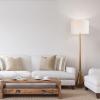 imageGLOBE Electric Novogratz x Harrington 65quot Floor Lamp 2Tone Faux Wood Base White Fabric Shade Socket Rotary Switch 67225Faux Wood