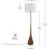 imageGLOBE Electric Novogratz x Harrington 65quot Floor Lamp 2Tone Faux Wood Base White Fabric Shade Socket Rotary Switch 67225Faux Wood