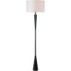 imageGLOBE Electric Novogratz x Harrington 65quot Floor Lamp 2Tone Faux Wood Base White Fabric Shade Socket Rotary Switch 67225Matte Black  White Shade