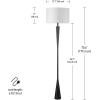 imageGLOBE Electric Novogratz x Harrington 65quot Floor Lamp 2Tone Faux Wood Base White Fabric Shade Socket Rotary Switch 67225Matte Black  White Shade