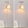 imageGLOBE Electric x Novogratz 65000053 1Light Hardwire or Plugin Wall Sconce Matte Brass White Textured Shade Arched Arm Lighting Home Decor Lights for Bedroom Plug in