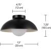 imageGLOBE Novogratz x Electric 66000085 Novogratz x 2Light Matte Brass Flush Mount Ceiling Light with OffWhite Pleated Fabric ShadeBlack  Bronze Trim