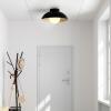 imageGLOBE Novogratz x Electric 66000085 Novogratz x 2Light Matte Brass Flush Mount Ceiling Light with OffWhite Pleated Fabric ShadeBlack  Bronze Trim