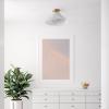 imageGLOBE Novogratz x Electric 66000085 Novogratz x 2Light Matte Brass Flush Mount Ceiling Light with OffWhite Pleated Fabric ShadeBrass Flush