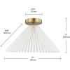 imageGLOBE Novogratz x Electric 66000085 Novogratz x 2Light Matte Brass Flush Mount Ceiling Light with OffWhite Pleated Fabric ShadeBrass Flush