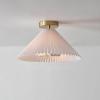 imageGLOBE Novogratz x Electric 66000085 Novogratz x 2Light Matte Brass Flush Mount Ceiling Light with OffWhite Pleated Fabric ShadeBrass Flush