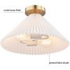 imageGLOBE Novogratz x Electric 66000085 Novogratz x 2Light Matte Brass Flush Mount Ceiling Light with OffWhite Pleated Fabric ShadeBrass Flush