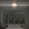imageGLOBE Novogratz x Electric 66000085 Novogratz x 2Light Matte Brass Flush Mount Ceiling Light with OffWhite Pleated Fabric ShadeBrass Flush