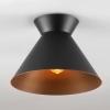 imageGLOBE Novogratz x Electric 66000085 Novogratz x 2Light Matte Brass Flush Mount Ceiling Light with OffWhite Pleated Fabric ShadeMatte Black  Bronze Trim
