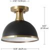 imageGLOBE Novogratz x Electric 66000085 Novogratz x 2Light Matte Brass Flush Mount Ceiling Light with OffWhite Pleated Fabric ShadeMatte Black