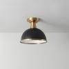 imageGLOBE Novogratz x Electric 66000085 Novogratz x 2Light Matte Brass Flush Mount Ceiling Light with OffWhite Pleated Fabric ShadeMatte Black