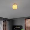 imageGLOBE Novogratz x Electric 66000085 Novogratz x 2Light Matte Brass Flush Mount Ceiling Light with OffWhite Pleated Fabric ShadeMatte Brass  Ribbed Shade