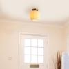 imageGLOBE Novogratz x Electric 66000085 Novogratz x 2Light Matte Brass Flush Mount Ceiling Light with OffWhite Pleated Fabric ShadeMatte Brass  Ribbed Shade