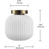 imageGLOBE Novogratz x Electric 66000085 Novogratz x 2Light Matte Brass Flush Mount Ceiling Light with OffWhite Pleated Fabric ShadeMatte Brass  Ribbed Shade