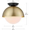 imageGLOBE Novogratz x Electric 66000085 Novogratz x 2Light Matte Brass Flush Mount Ceiling Light with OffWhite Pleated Fabric ShadeMatte Brass