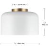 imageGLOBE Novogratz x Electric 66000085 Novogratz x 2Light Matte Brass Flush Mount Ceiling Light with OffWhite Pleated Fabric ShadeMatte White  Amy