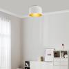 imageGLOBE Novogratz x Electric 66000085 Novogratz x 2Light Matte Brass Flush Mount Ceiling Light with OffWhite Pleated Fabric ShadeMatte White  Amy