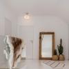 imageGLOBE Novogratz x Electric 66000085 Novogratz x 2Light Matte Brass Flush Mount Ceiling Light with OffWhite Pleated Fabric ShadeMatte White  Frosted Shade