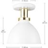 imageGLOBE Novogratz x Electric 66000085 Novogratz x 2Light Matte Brass Flush Mount Ceiling Light with OffWhite Pleated Fabric ShadeMatte White