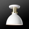 imageGLOBE Novogratz x Electric 66000085 Novogratz x 2Light Matte Brass Flush Mount Ceiling Light with OffWhite Pleated Fabric ShadeMatte White