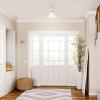 imageGLOBE Novogratz x Electric 66000085 Novogratz x 2Light Matte Brass Flush Mount Ceiling Light with OffWhite Pleated Fabric ShadeMatte White