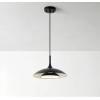imageGLOBE Novogratz x Electric 67000104 Novogratz x 14W LED Integrated Glossy Black Pendant Lighting with White Interior Shade and Black CordGlossy Black
