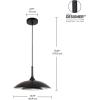 imageGLOBE Novogratz x Electric 67000104 Novogratz x 14W LED Integrated Glossy Black Pendant Lighting with White Interior Shade and Black CordGlossy Black