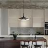imageGLOBE Novogratz x Electric 67000104 Novogratz x 14W LED Integrated Glossy Black Pendant Lighting with White Interior Shade and Black CordGlossy Black