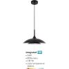 imageGLOBE Novogratz x Electric 67000104 Novogratz x 14W LED Integrated Glossy Black Pendant Lighting with White Interior Shade and Black CordGlossy Black