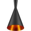 imageGLOBE Novogratz x Electric 67000104 Novogratz x 14W LED Integrated Glossy Black Pendant Lighting with White Interior Shade and Black CordMatte Black  Gold