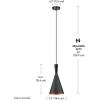 imageGLOBE Novogratz x Electric 67000104 Novogratz x 14W LED Integrated Glossy Black Pendant Lighting with White Interior Shade and Black CordMatte Black  Gold